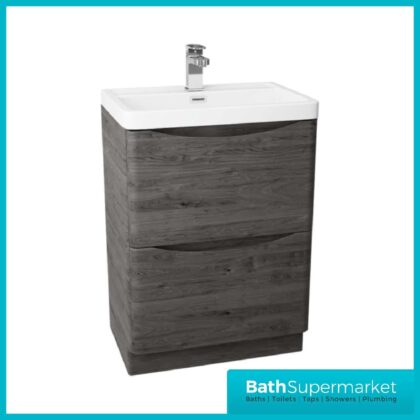 Cassellie Bali Graphite Oak Floor Standing Vanity Unit 600mm