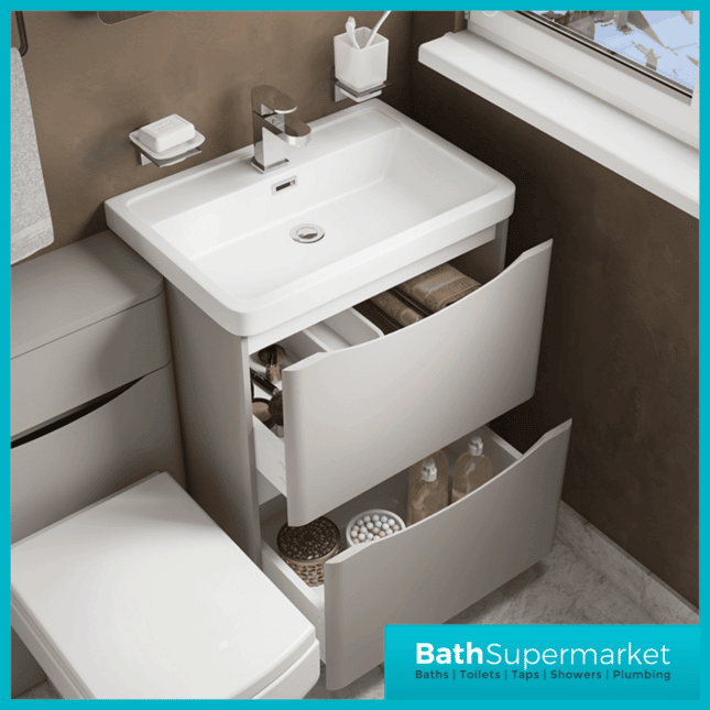 Cassellie Bali Grey Floor Standing Vanity Unit 600mm