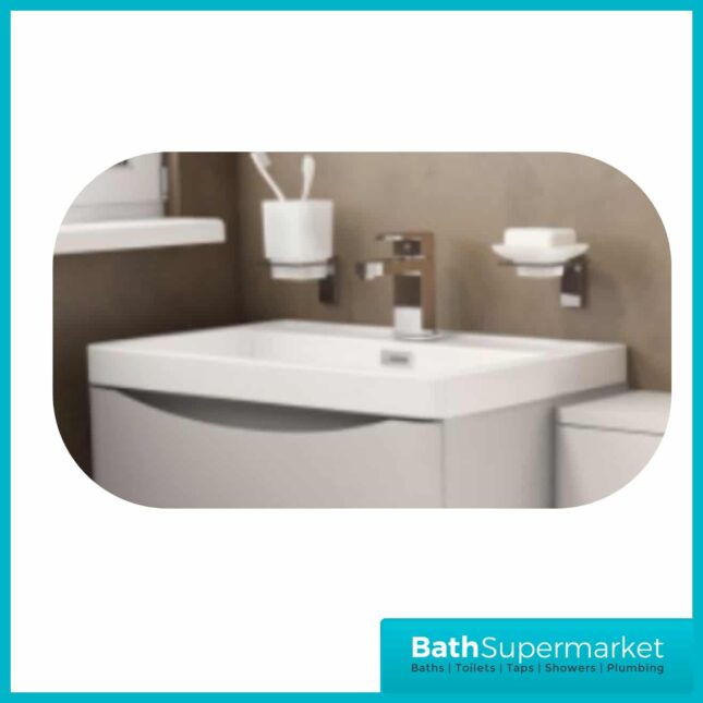 Cassellie Bali Grey Wall Hung Vanity Drawer Unit & Basin 600MM GRYWMC594B - Image 5