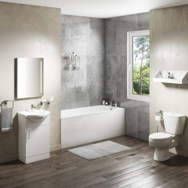 Abbey 1400mm x 700mm Round Single Ended Bath-Drilled Tap Holes - Image 5