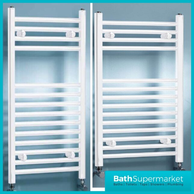 Kartell K-Rail White Straight Towel Rail 400mm Wide - Various Heights - Image 4