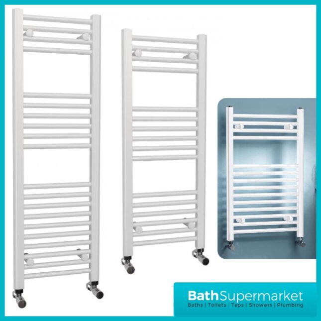 Kartell K-Rail White Straight Towel Rail 400mm Wide