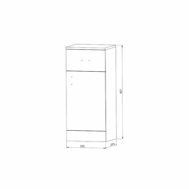 Manza 350MM Gloss White Drawer Unit - Image 2