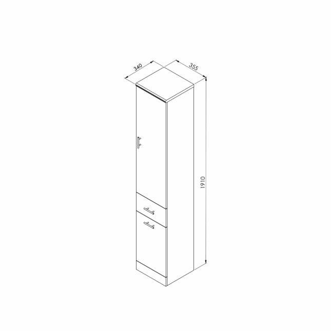 Manza Gloss White Floor Standing Tall Storage Unit-1900mm - Image 2