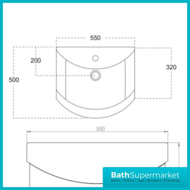 Manza 550MM Gloss White Vanity Unit And Basin