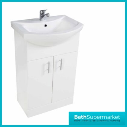 Manza 550MM Gloss White Vanity Unit And Basin