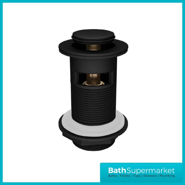Mono Black Slotted Push Button Pop-Up Basin Waste