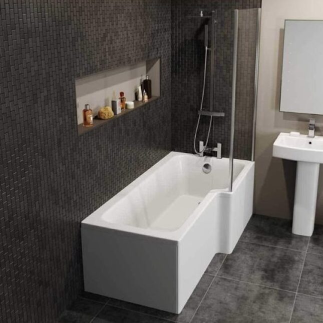 Titan L-Shape 1500mm x 850mm x 700mm Shower Bath Left-Right Hand
