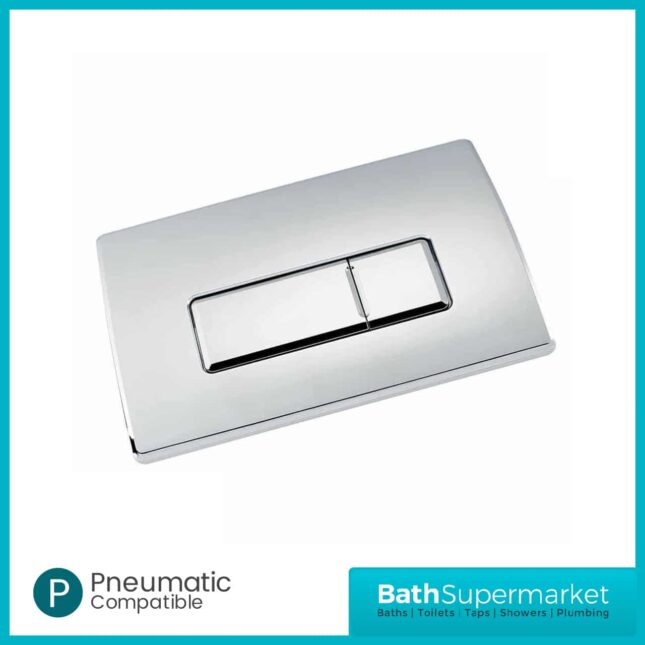 Square Chrome Pneumatic Toilet Large Flush Plate WC Button
