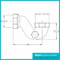 Luxury Polished Chrome Bath P Trap Exposed Shallow