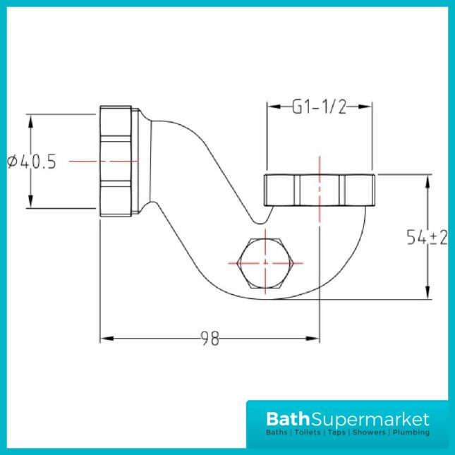 Luxury Polished Chrome Bath P Trap Exposed Shallow
