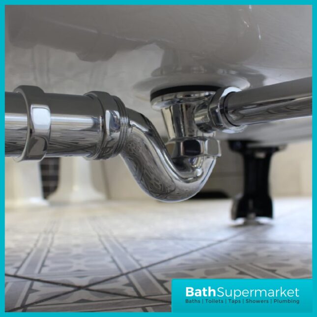 Luxury Polished Chrome Bath P Trap Exposed Shallow