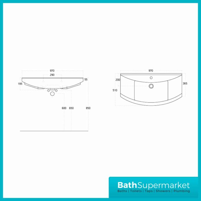 Manza 950MM Gloss White Vanity Unit And Basin