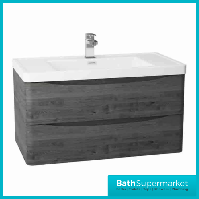 Cassellie Bali 900MM Graphite Oak Wall Mounted Unit | GOWMC894A