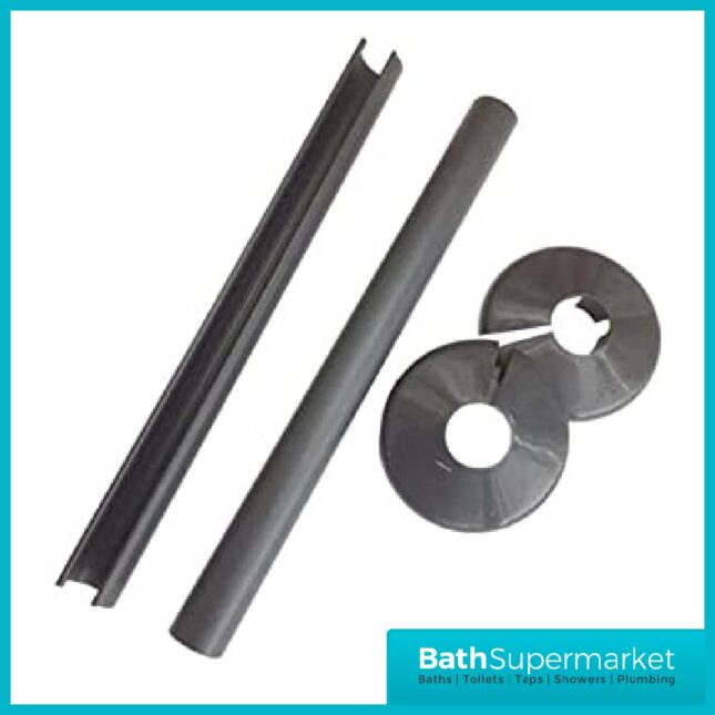 Talon Snappit Radiator Pipe Covers & Collars 200mm Anthracite Grey Pair