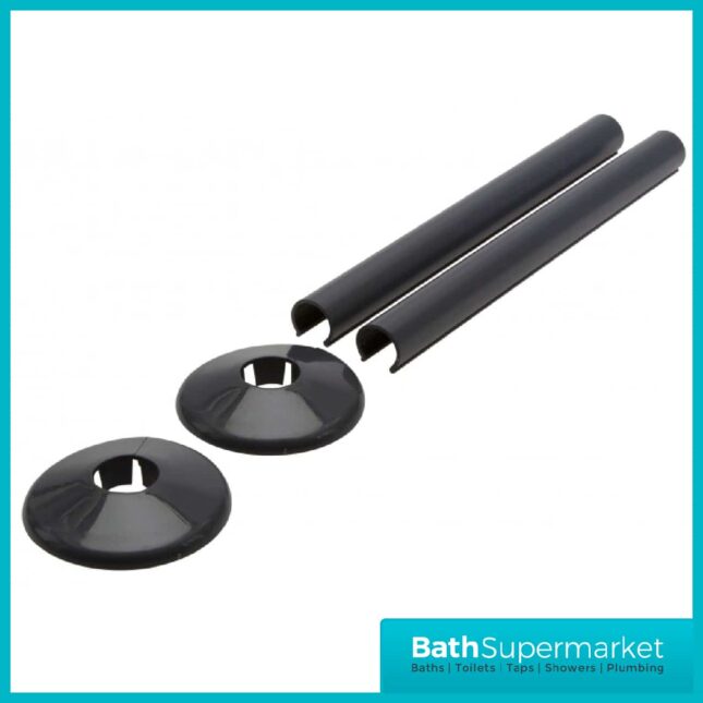 Talon Snappit Radiator Pipe Covers & Collars 200mm Anthracite Grey Pair