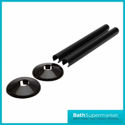 Talon Snappit Radiator Pipe Covers & Collars 200mm Black Pair