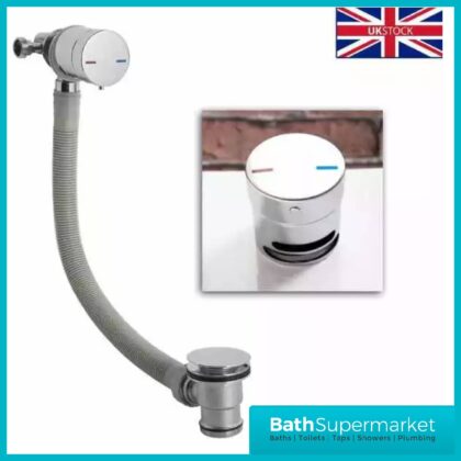 WA88 Chrome Freeflow Bath Filler with Pop-up Waste + Overflow