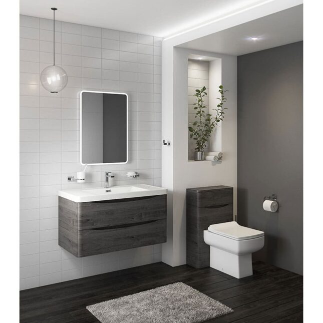 Cassellie Bali Graphite Oak Back To Wall WC Unit 500mm - Image 3