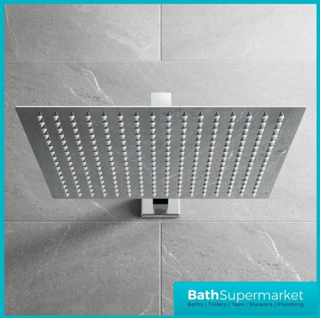 Square 300mm Slimline Drench Shower Head Chrome - Image 9