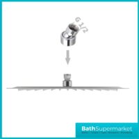 Square 300mm Slimline Drench Shower Head Chrome - Image 8
