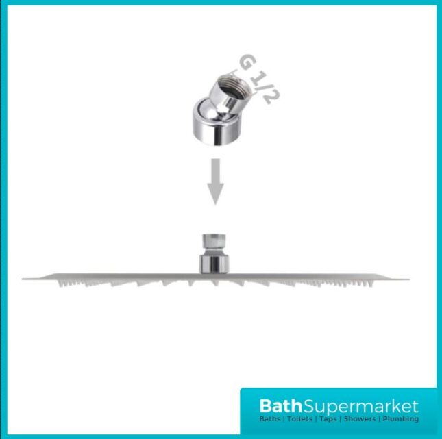 Square 300mm Slimline Drench Shower Head Chrome - Image 8