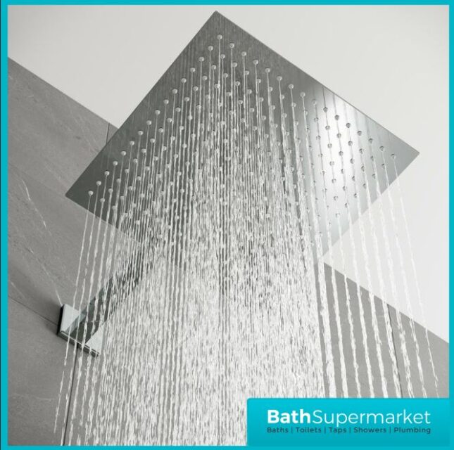 Square 300mm Slimline Drench Shower Head Chrome - Image 7
