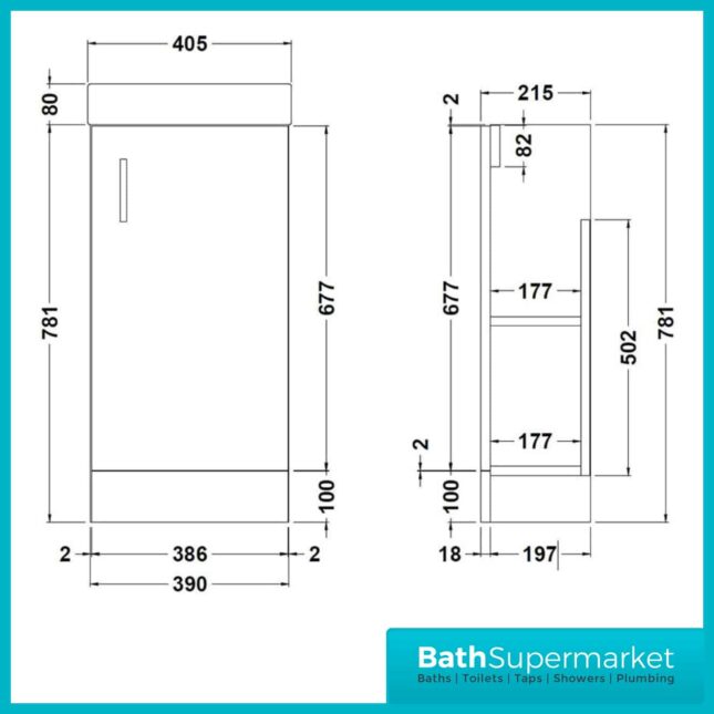 Premier Vault Hacienda Black Floor Standing Unit & Basin 405mm