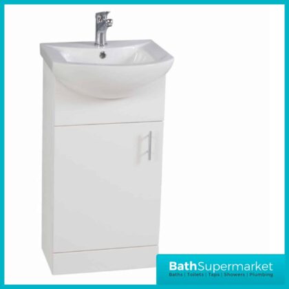 Manza 450MM Gloss White Vanity Unit And Basin