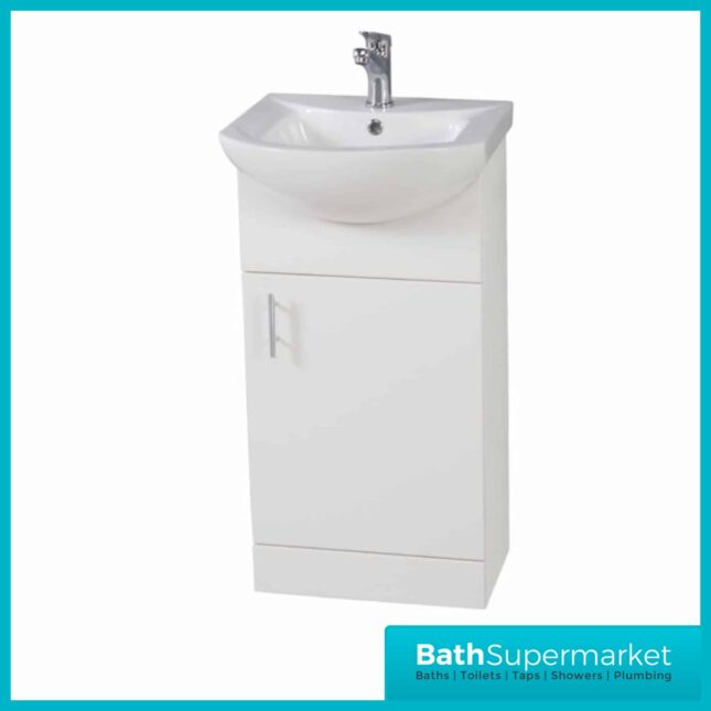 Manza 450MM Gloss White Vanity Unit And Basin