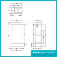 Premier Vault 405MM Grey Avola Floor Standing Unit & Basin | MIN003