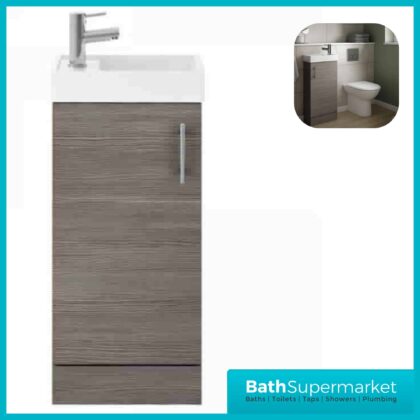 Premier Vault 405MM Grey Avola Floor Standing Unit & Basin | MIN003