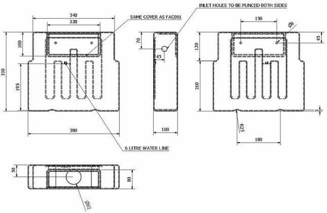 Caroni White Space Saving Toilet with Sink On Top 500mm - Image 6