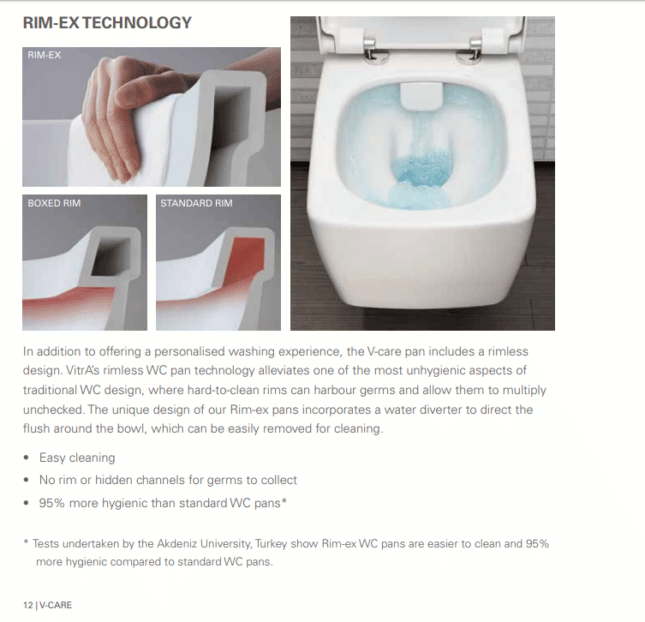 Vitra V-Care Intelligent Smart Wall Hung Pan, Rimless Essential WC & Seat - Image 10