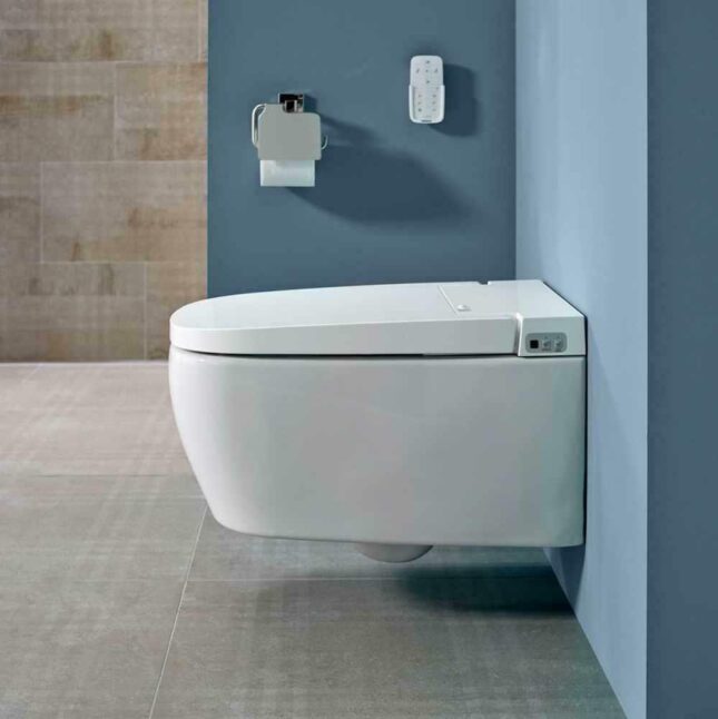 Vitra V-Care Intelligent Smart Wall Hung Pan, Rimless Essential WC & Seat - Image 3