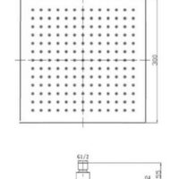 Square 300mm Slimline Drench Shower Head Chrome - Image 3