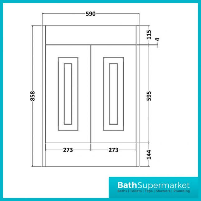 Kartell Astley Matt Grey Traditional Floor Standing 2 Door Unit and Basin 600mm