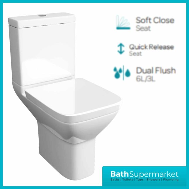 Project Square Toilet & Basin Set Short Projection