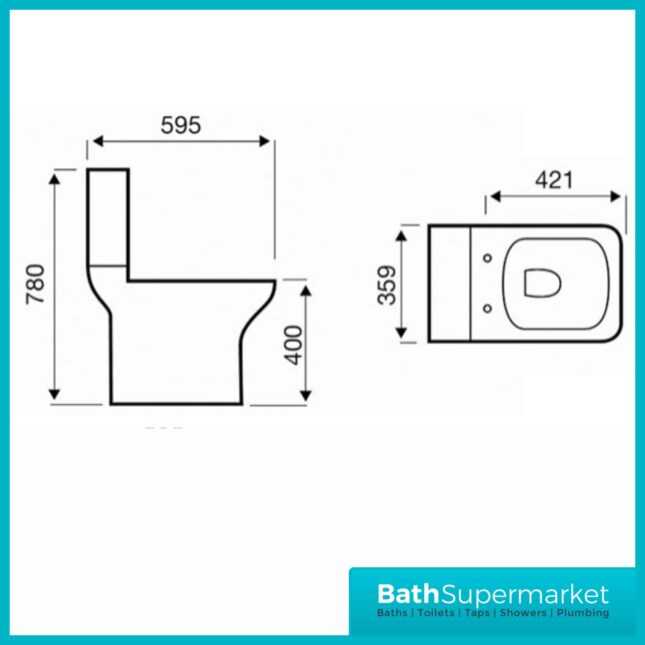 Project Square Toilet & Basin Set Short Projection