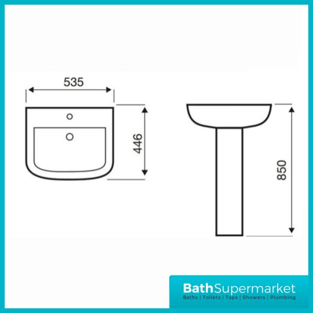Project Square Toilet & Basin Set Short Projection