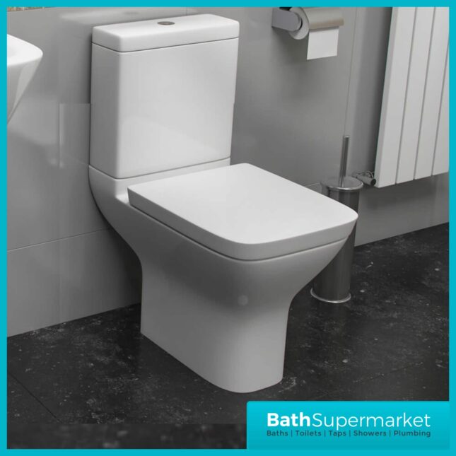 Kartell Project Square Short Projection Toilet & 550mm Basin Set - Image 7