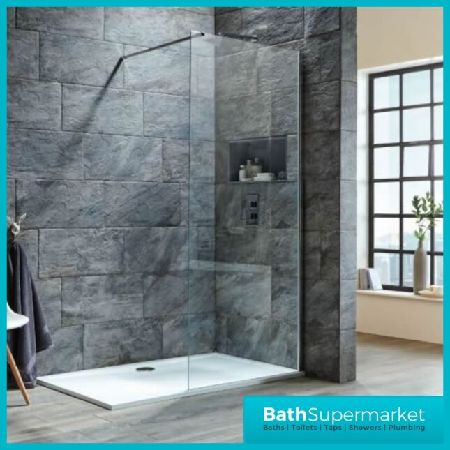 Sognare i8 8mm Easy Clean Glass Wetroom Panel 2m Tall - 600mm -1200mm Width