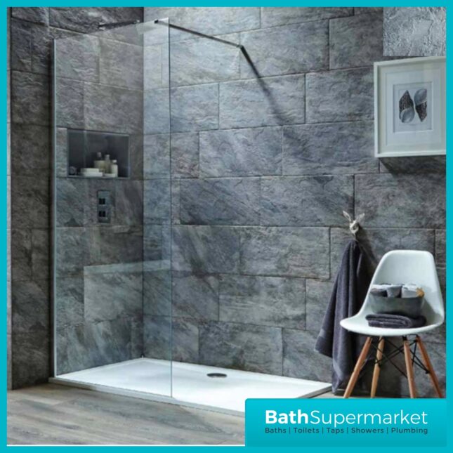 Sognare i8 8mm Easy Clean Glass Wetroom Panel 2m Tall - 600mm -1200mm Width