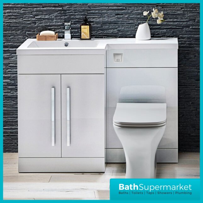 Sognare Mili 1100mm Gloss White L Shape Furniture Pack