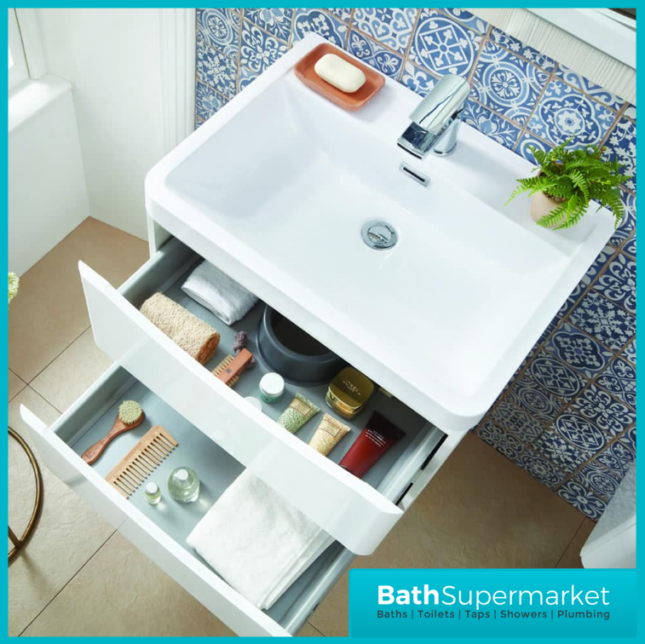 Sognare Cella 500mm High Gloss White Floor Standing Vanity Unit & Basin