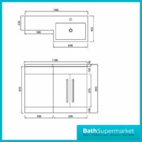 Sognare Mili 1100mm Gloss White L Shape Furniture Pack - Image 7