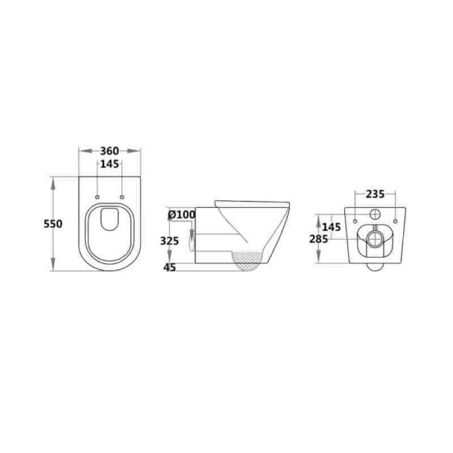 Kdk 302R Wall Hung Rimless Pan + Quick Release Soft Close Urea Seat - Image 2