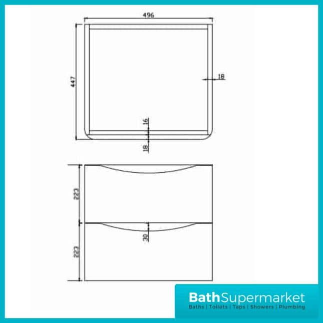 Sognare Matt Grey Wall Hung Vanity Drawer Unit & Basin 500mm Width