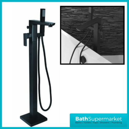 Sognare Muro Black Freestanding Bath Shower Mixer