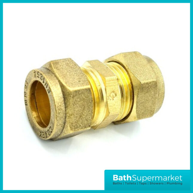 Compression Straight coupler (Dia)15mm Brass ( 4 Pack)